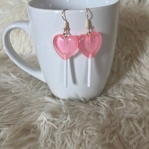 Heart Lollipop Earrings Heart Candy Jewelry